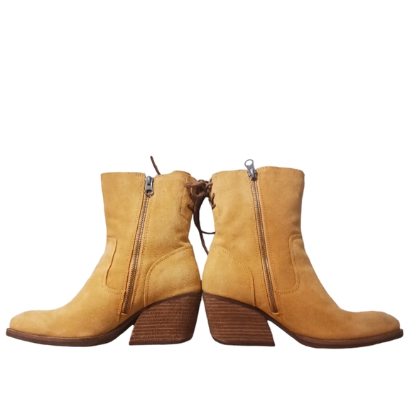 Kork-Ease Suede Stacked Heel Western Ankle Booties Women’s 8M - Picture 2 of 13